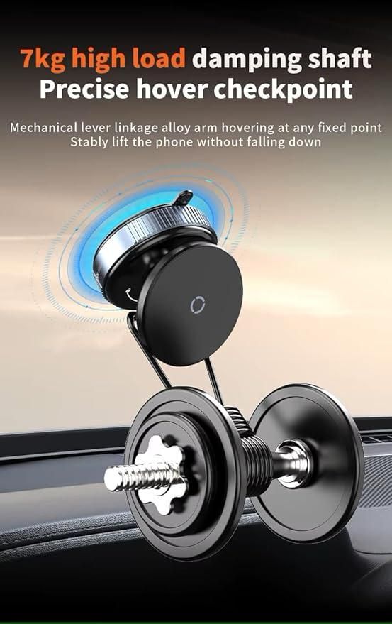 Strong Magnetic Car Mobile Holder – 360° Rotating Dashboard Mount with Tight Lock